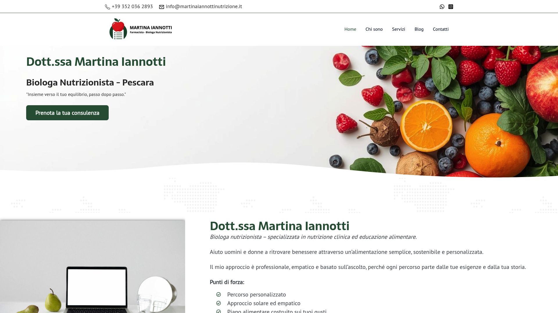 Sito web Martina Iannotti Nutrizionista
